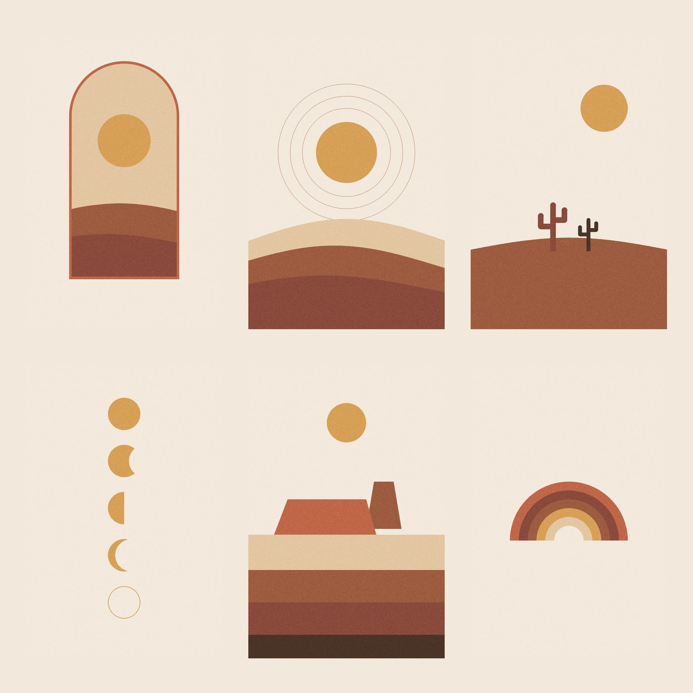 The six High Desert prints by Duskfield